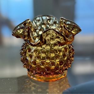 Vintage amber Fenton vase
